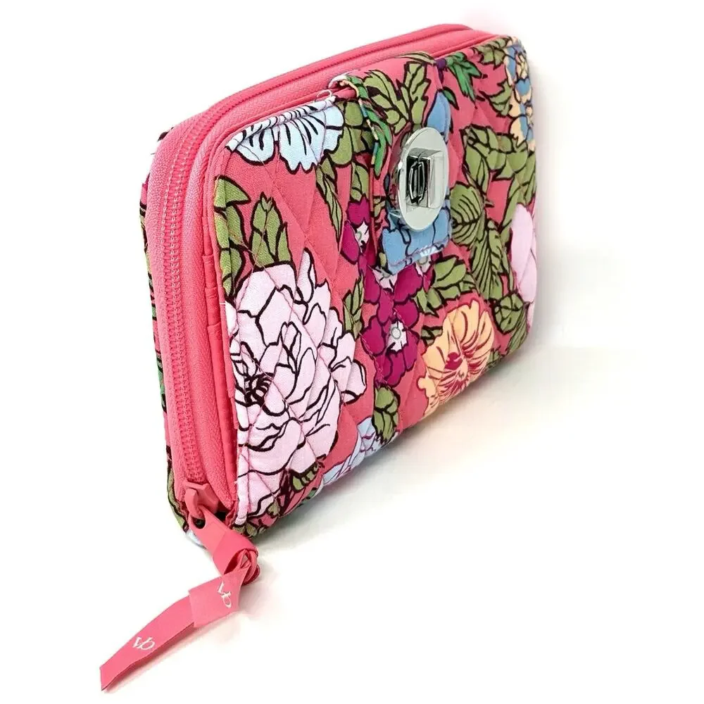 Vera Bradley Vibrant Gardenias Essential Turnlock Wallet Large EXACT NWT Floral - Picture 12 of 12